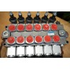 6 Sektionen Wegeventil Galtech Q95, 120 l/min, 31 GPM, elektromagnetisch, 24 V + Hebel