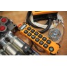 Hydraulikventil 6 Sektionen HM line, 60 l/min (16 gpm), 12 V, doppeltwirkend für Zylinderschieber + Funkfernbedienung (Ein/Aus)