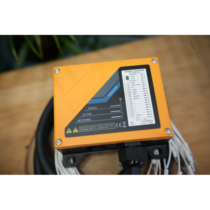Hydraulikventil 6 Sektionen HM line, 60 l/min (16 gpm), 12 V, doppeltwirkend für Zylinderschieber + Funkfernbedienung (Ein/Aus)