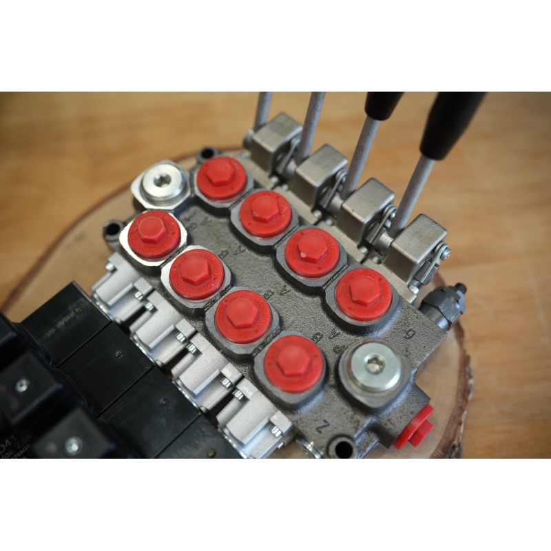 Elektromagnetisches Steuerventil 4-spool Q45 60 L/Min 16 GPM Elektrische Magnetspule 24V + Hebel