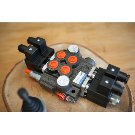 Monoblock-hydraulikventil 2 Abschnitte 50 L/Min 12VDC + Joystick Ein/Aus