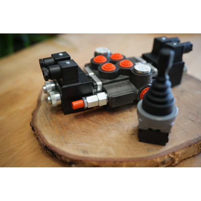 Monoblock-hydraulikventil 2 Abschnitte 50 L/Min 12VDC + Joystick Ein/Aus