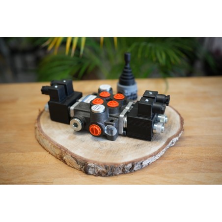 Monoblock-hydraulikventil 2 Abschnitte 50 L/Min 12VDC + Joystick Ein/Aus