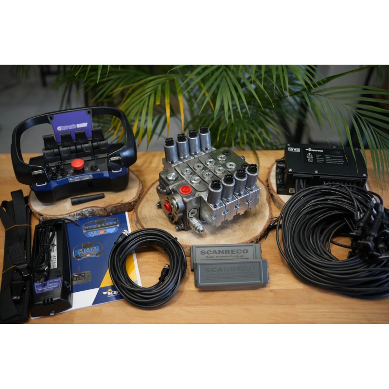 Walvoil DPX50 mit 4 Funktionen + Scanreco G4-Fernbedienung für Vermeer-Geräte