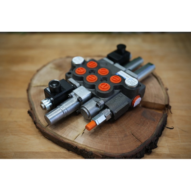 Hydraulikventil 3 Funktionen, 40 l/min (11 GMP), Monoblock 2p40 mit einer Schwimmfunktion + 3. elektrische Funktion