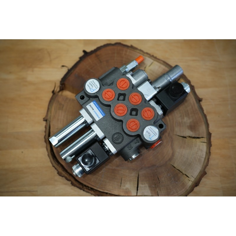 Hydraulikventil 3 Funktionen, 40 l/min (11 GMP), Monoblock 2p40 mit einer Schwimmfunktion + 3. elektrische Funktion