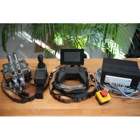 Proportionaler drahtloser Fire Salamander Steuergerät mit Touch-Display, zusätzliches kabelgebundenes Bedienfeld mit Joystick un