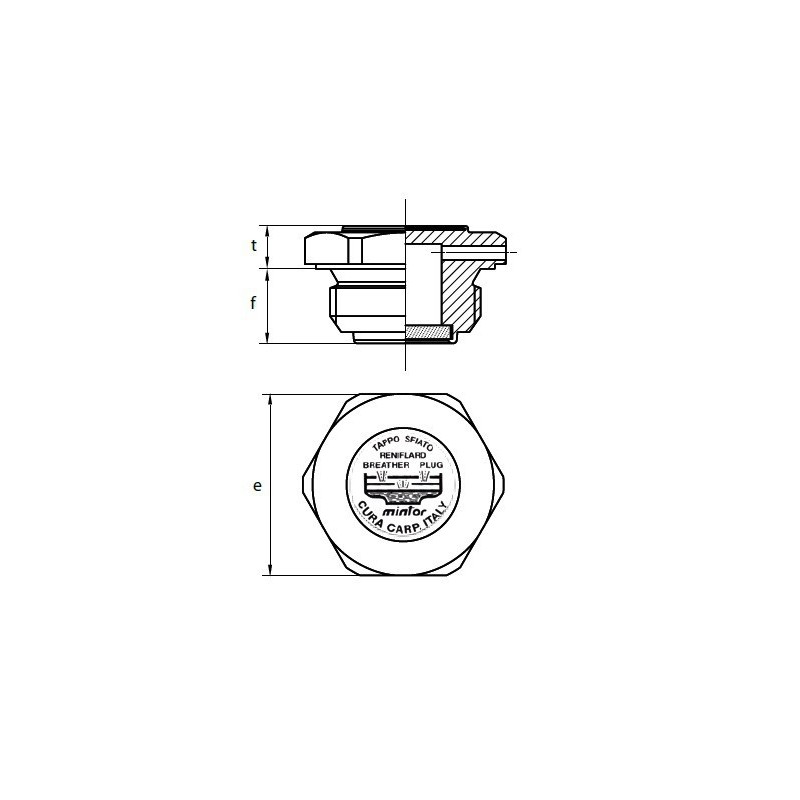 Be- und Entlüftungsstopfen mit Außensechskant und Filter MINTOR
