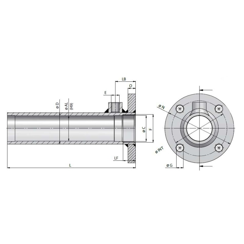 Zylinderrohr gedreht Ø40 STFG, 250 bar Hydraulic Master